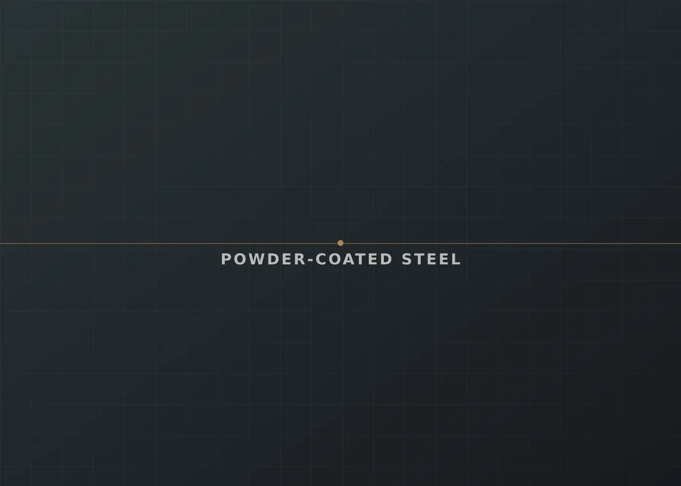 Powder-coated steel with a warm brass detail